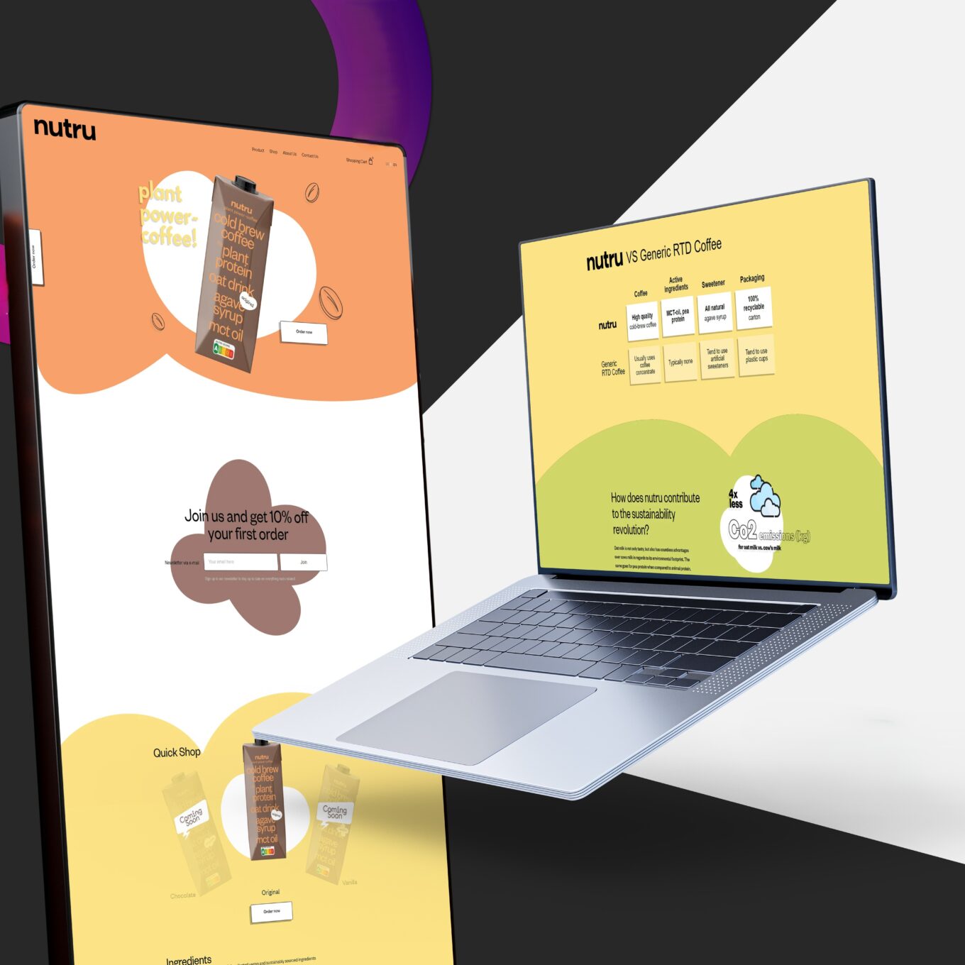 Nutru – Plant-Based Coffee Brand Website